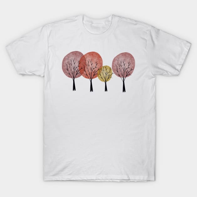 Autumnal Trees T-Shirt by Olly Illustrated